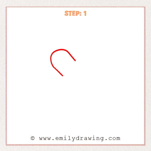 how to draw a bubble letter x - The first step of a bubble letter X drawing shows one thick, rounded curved stroke, with both ends left open as an early sketch.